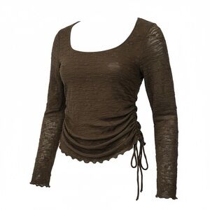 Brown Textured Women's Top